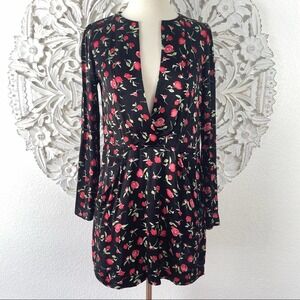 {Reformation} Hart Long Sleeve Satin Mini Dress, Divine Rose, Size 2